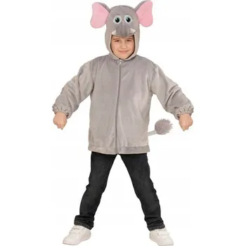 Karnevalový kostým KOSTÝM MIKINA SLON SE S KAPUCÍ PLYŠOVÝ SLON 104