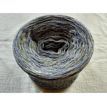 Příze Grey lux melír merino 3-nitka 1000m s lurexovounitkou (Melírové klubko Grey lux merino s lurexem)