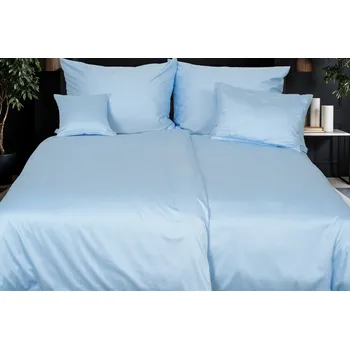Povlečení Jednobarevné saténové povlečení Aqua 140x220 cm