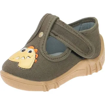 Dětské papuče Raweks LEON 64 s koženou stélkou hnědá 20