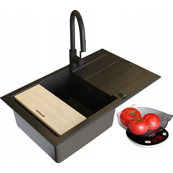 Granitový dřez Jednokomorový granitový dřez Pyramis Sparta Plus Lux, černý