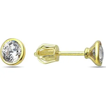 Náušnice Lillian Vassago Zlatá šroubková náušnice zdobená zirkonem 4 mm, jeden kus LLV98-GER158ŠS/01 Barva zlata: Žlutá