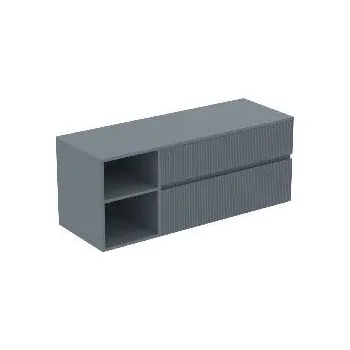 Koupelnový nábytek Ideal Standard Finesse - Umyvadlová skříňka, 140x51x56 cm, 2 zásuvky, Ribbed Matt ashblue E3439UQ