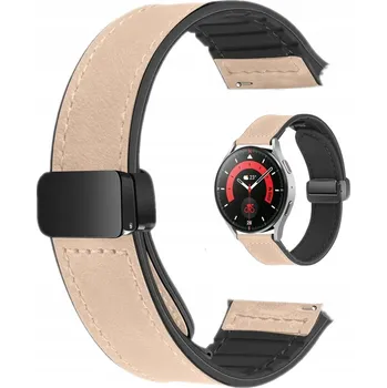 Řemínek na hodinky BÉŽOVÝ MAGNETICKÝ ŘEMÍNEK 18 MM PRO HODINKY HUAWEI FOSIIL GARMIN