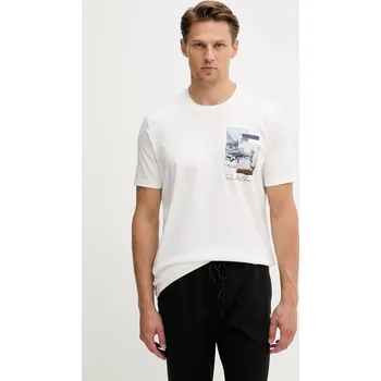 Pánské tričko Bavlněné tričko Paul&Shark Knitwear 15311640 béžová 01X, vel. L