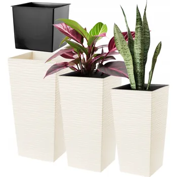 Květináč Plast Květináč Kadax béžový 29 cm x 29 x 57,5 cm