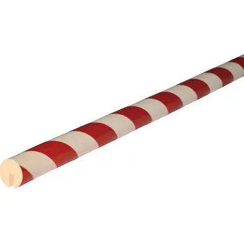 Stavební profil Ochrana hran Knuffi® typ B, k nasunutí, délka 5 m, červeno-bílá, Ø 40 mm