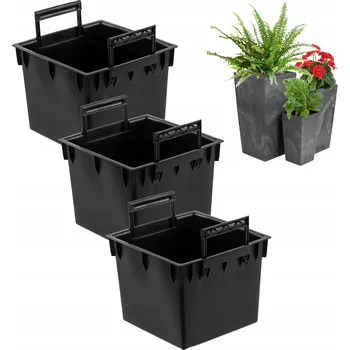 Květináč Květináč plast černý Botle 32,5 cm x 32,5 x 25,5 cm