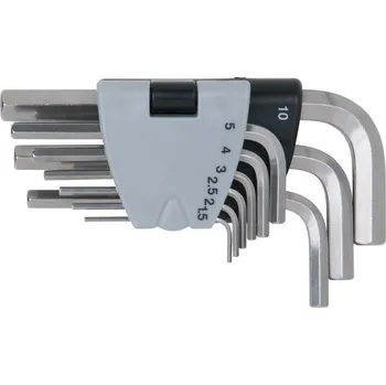Klíč Sada šestihranných imbusových klíčů KS Tools, nerez, 9 dílů, krátké, odolné vůči korozi a kyselinám