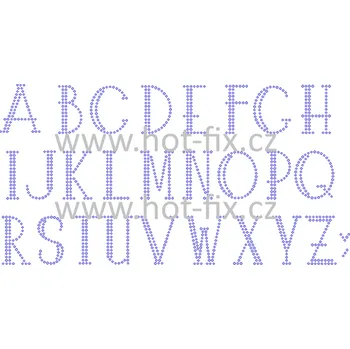 F018 - písmena abecedy nažehlovací hot-fix kamínkový potisk na textil, výška cca 4,0cm barva kamenů - písmena: kameny barva 101 Crystal /stříbrná, písmeno: písmeno Q