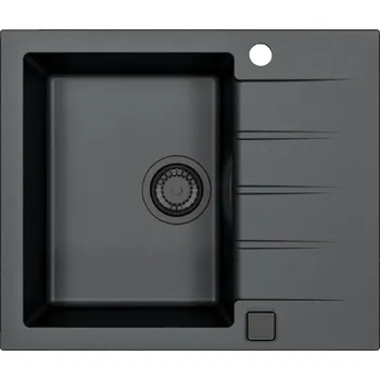 Granitový dřez Alveus CADIT 10 černý 91 - BLACK ADDITION + pop up sifon 1148158