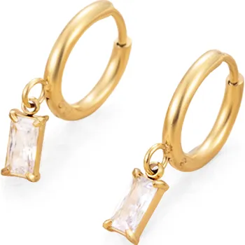 Náušnice Náušnice kroužky s hranatým zirkonem