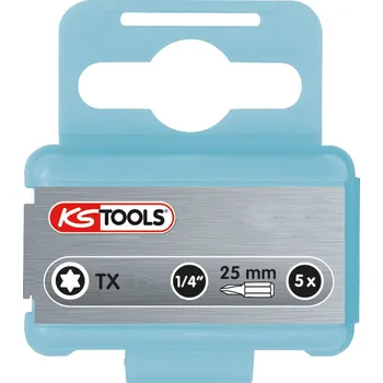 Bit KS Tools 1/4 bity, z nerezu, Torx T25, 25 mm, odolné vůči korozi a kyselinám, balení po 5 kusech