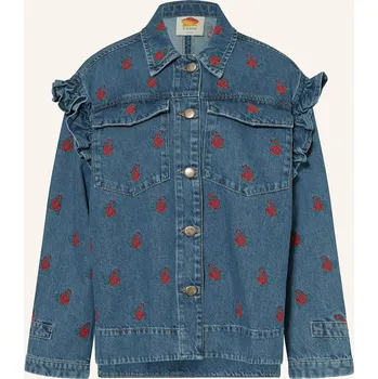 Dámský blejzr Farm Rio Dámská Džínová Bunda Flower Embroidered S Volánky,...