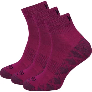 Pánské ponožky Ponožky Warg Endurance Merino Mid 3-pack Velikost ponožek: 39-42 / Barva: fialová