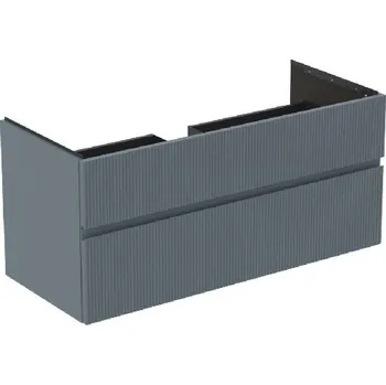 Koupelnový nábytek Ideal Standard Finesse - Umyvadlová skříňka, 120x51x55 cm, 2 zásuvky, Ribbed Matt ashblue E3394UQ
