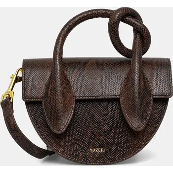 Kabelka Kožená kabelka Yuzefi PRETZEL YUZPF25.HB.PRZ.L062 hnědá 88X, vel. ONE SIZE