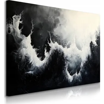 Obraz OBRAZ CANVAS DO SALONU ČERNO-BÍLÁ ABSTRAKCE IMITACE BARVY 40x30