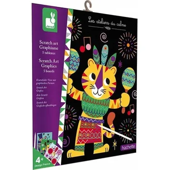 kreativní sada Škrabací obrázky zvířátek Janod 4+