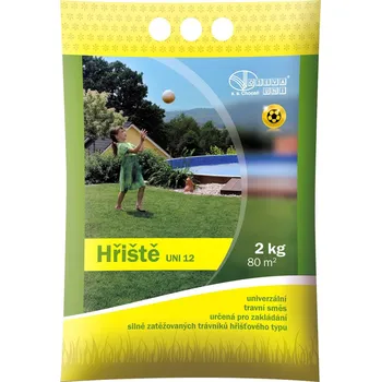 Hnojivo Travní směs HŘIŠTĚ OSEVA UNI 12 | směs pro silně zatěžované rekreační trávníky a hřiště – balení 2, 4, 10 a 25 kg Balení: 4kg