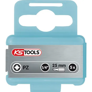 Bit KS Tools 1/4 bity, z nerezu, PZ2, 25 mm, odolné vůči korozi a kyselinám, balení po 5 kusech
