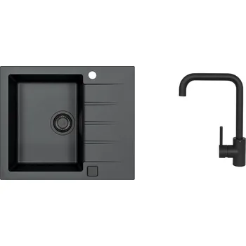Granitový dřez Alveus SET ALVEUS CADIT 10/91 BLACK ADDITION + BATERIE OZ black - addition SETA23224