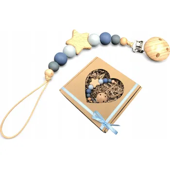 Klip na dudlík pro chlapečka modrý eko