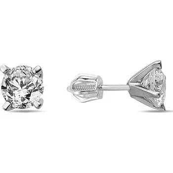 Náušnice Lillian Vassago Zlaté náušnice zdobené zirkonem 3,5 mm, na šroubek LLV98-GER166Š Barva zlata: Bílá