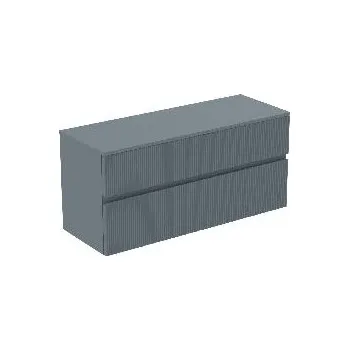 Koupelnový nábytek Ideal Standard Finesse - Umyvadlová skříňka, 120x44x56 cm, 2 zásuvky, Ribbed Matt ashblue E3421UQ