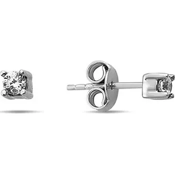 Náušnice Lillian Vassago Zlaté náušnice se zirkonem 2 mm, zapínání na puzetku LLV98-GER160P Barva zlata: Bílá