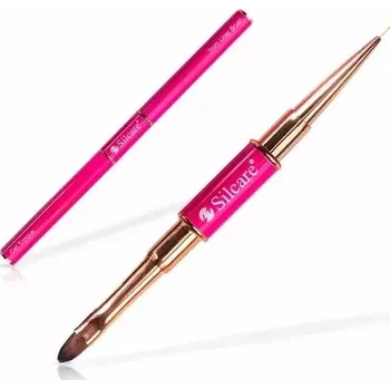 Přípravek na nehty Silcare Oboustranný Štěteček na zdobení nehtů gelem, akrylem, Kočičí jazýček #7