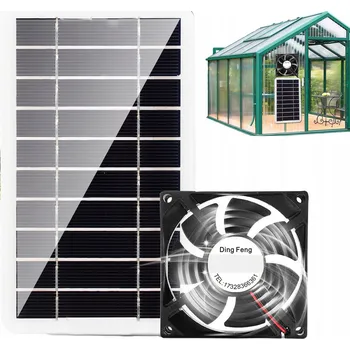 Domácí ventilátor VÝKONNÝ ODSÁVACÍ VENTILÁTOR SE SOLÁRNÍM PANELEM 30W PRO KURNÍKY A SKLENÍKY