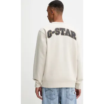 Pánská mikina Mikina G-Star Running dog back pánská, béžová barva, s potiskem, D27095-D733 D27095.D733 01X, vel. S