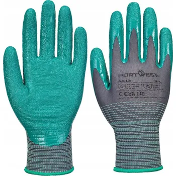 Pracovní rukavice Rukavice máčené v nitrilu Portwest A313 G3R vel. 9 - L (12 párů)