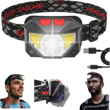 Čelovka AKUMULÁTOROVÁ LED ČELOVKA s pohybovým senzorem - svítilna na hlavu