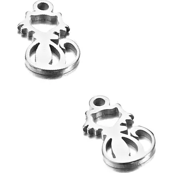 Materiál na výrobu šperku Závěsný přívěsek Koťátko 12mm - 1Ks - Nerez SL