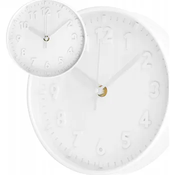 Hodiny Zegar ścienny biały nowoczesny do salonu do kuchyně, klasické 3D číslice, 20 cm