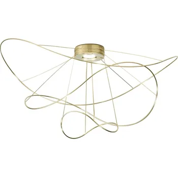 Axolight Hoops 3, zlaté stropní svítidlo, 16W LED 3000K stmívatelné, prům. 100cm, výška 51cm