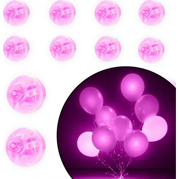 Balónek LED diody do balónků RŮŽOVÉ 12 KS DEKORACE NA OSLAVY