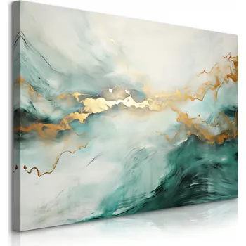 Obraz OBRAZ NA PLÁTNĚ DO OBÝVÁKU ABSTRAKCE ZELENÝ MRAMOR STYL GLAMOUR 30x20