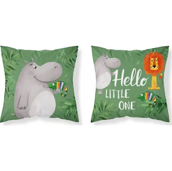 Povlak na dekorativní polštářek Povlak na polštář 40x40 Veselá zvířátka zelená Detexpol 016 B