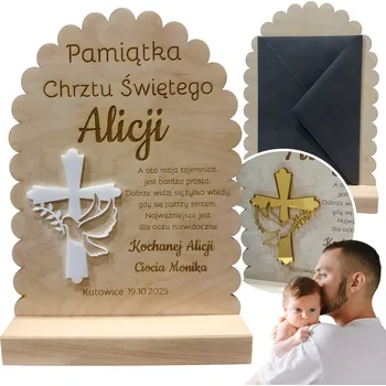 Obraz Dárek Památka na křtiny Svatému Křtu pro Chlapce Dívku s Gravírováním