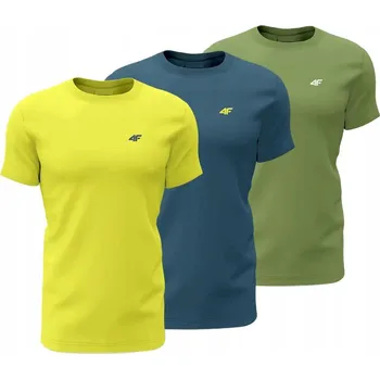 Pánská trička 4F Sada 3 kusů Sportovní bavlněná trička XL