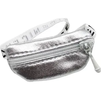 Doplněk pro panenku Labubu lesklá crossbody taška 17 cm Stylová mini ledvinka na zip Různé barvy Malá kabelka přes rameno Moderní módní doplněk stříbrná
