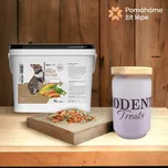 Pomáháme žít lépe Skleněná dóza/nádoba s víčkem na pamlsky/granulky pro hlodavce - RODENT TREATS 750 ml