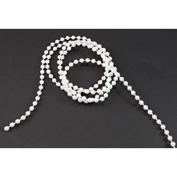 Šperk Korálky na provázku v metráži - perleťová lomená bílá - průměr 0,4 cm
