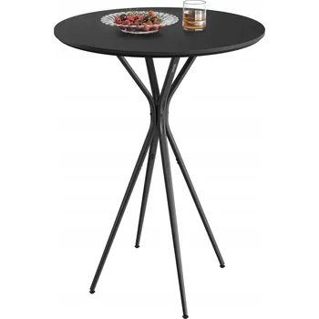 Jídelní stůl Černý kulatý barový stolek kuchyňský jídelní stůl s nohami z oceli