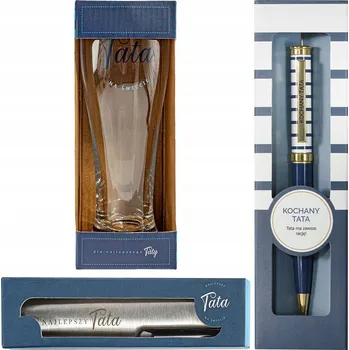 Sklenice DÁREK PRO TÁTU SKLENICE NA PIVO PROPISKA , KAPESNÍ NŮŽ V TAŠCE