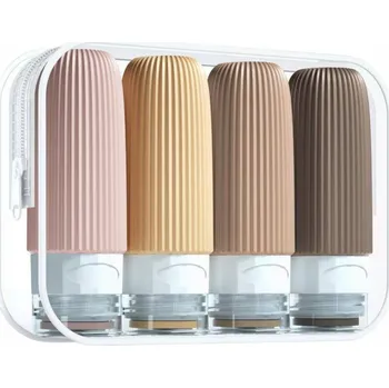 Kosmetická taška Kosmetická taštička EdiBazzar Zestaw podróżnych 90 ml butelek 4 butelki hnědá