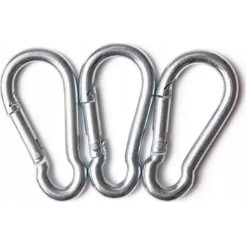 karabina OCELOVÁ KARABINA 5mm, POZINK PRO LANA A ŘETĚZY, PEVNÁ KARABINA SPONA